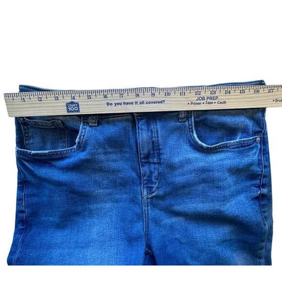 Pilcro High Rise Straight Leg Jeans Blue Denim Stretch Size 32 Anthropologie - Picture 8 of 13